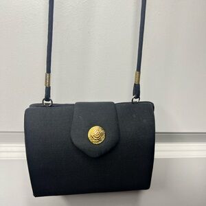 Vintage Crossbody Jim Thompson Silk Mini Purse Black & Gold